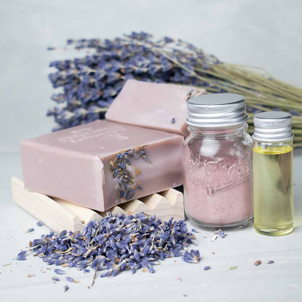 Don Gato Lavender natural soap bars with dried lavender, pink clay and essential oil by Don Gato Soap Co.
